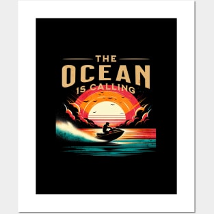 The Ocean is Calling Jetski Design Posters and Art